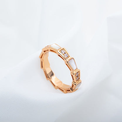 [LUXE]SERPENTI RING ROTGOLD DIAMANT MOP 3MM