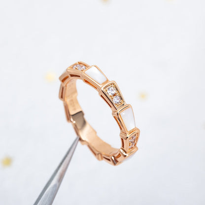 [LUXE]SERPENTI RING ROTGOLD DIAMANT MOP 3MM