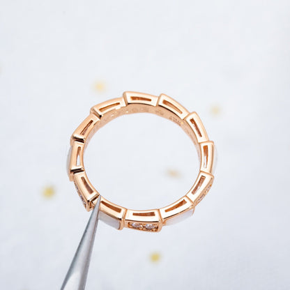 [LUXE]SERPENTI RING ROTGOLD DIAMANT MOP 3MM