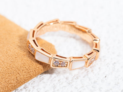 [LUXE]SERPENTI RING ROTGOLD DIAMANT MOP 3MM