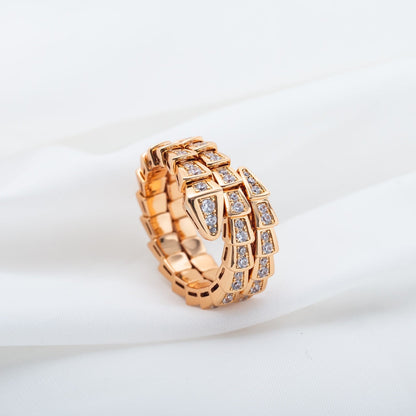 [LUXE]SERPENTI RING ROTGOLD DIAMANT DOPPELREIHIG