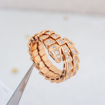 [LUXE]SERPENTI RING ROTGOLD DIAMANT DOPPELREIHIG