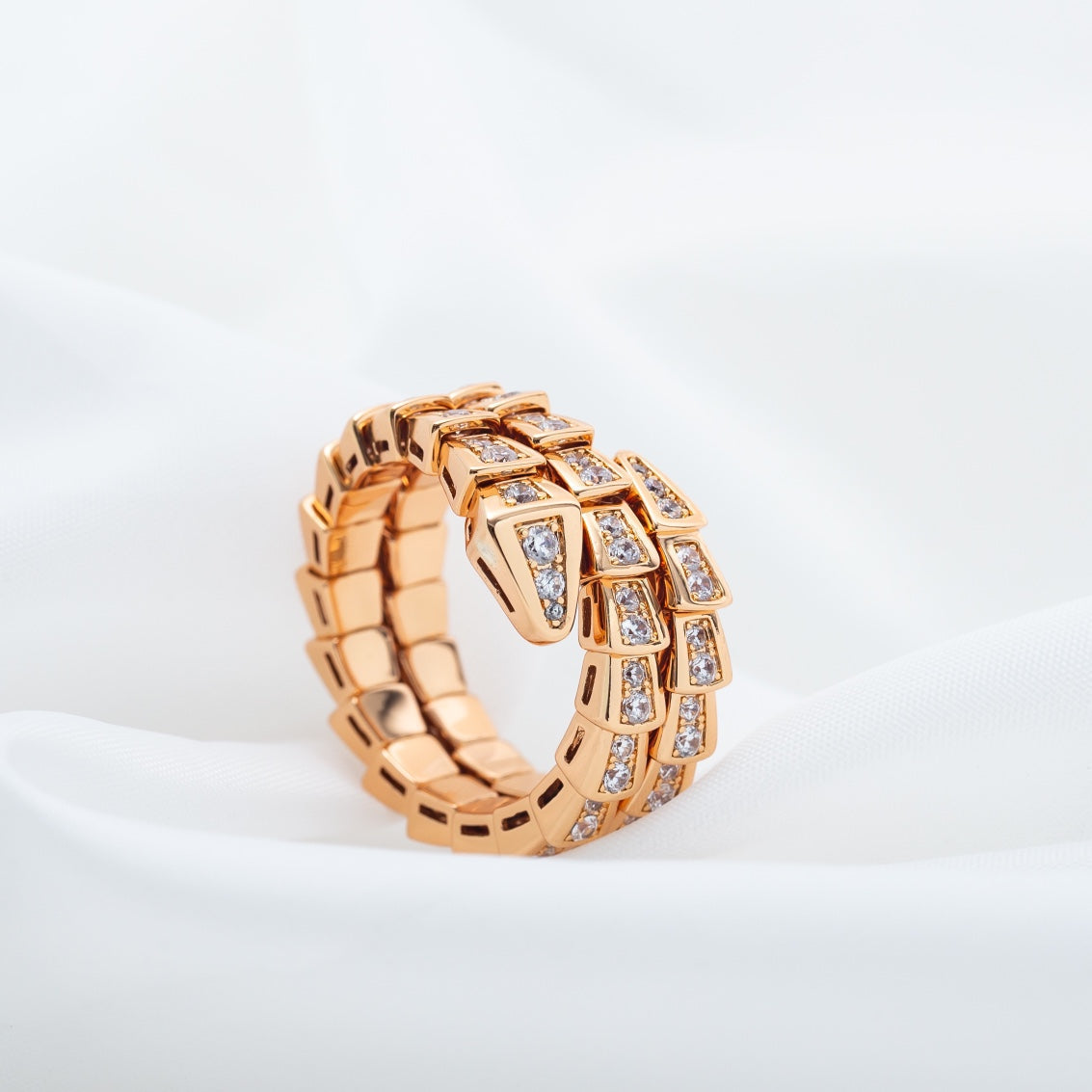 [LUXE]SERPENTI RING ROTGOLD DIAMANT DOPPELREIHIG