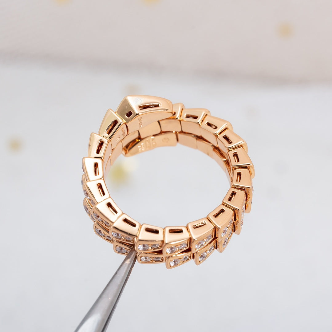 [LUXE]SERPENTI RING ROTGOLD DIAMANT DOPPELREIHIG