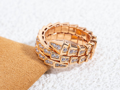 [LUXE]SERPENTI RING ROTGOLD DIAMANT DOPPELREIHIG