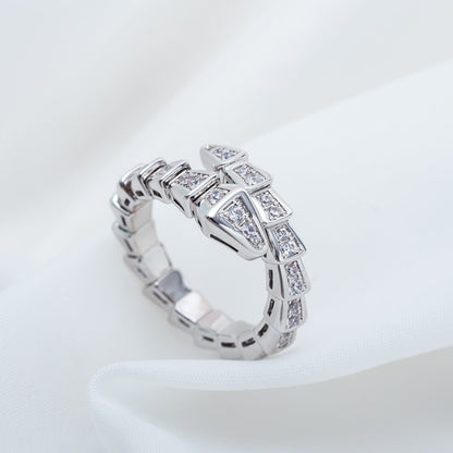 [ROYAL]SERPENTI RING SILVER DIAMOND PAVED 4MM