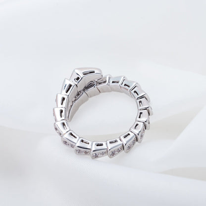 [ROYAL]SERPENTI RING SILVER DIAMOND PAVED 4MM