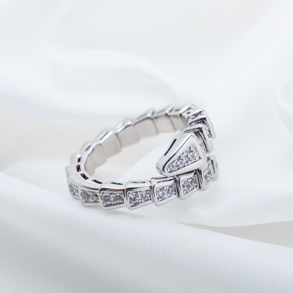 [ROYAL]SERPENTI RING SILVER DIAMOND PAVED 4MM