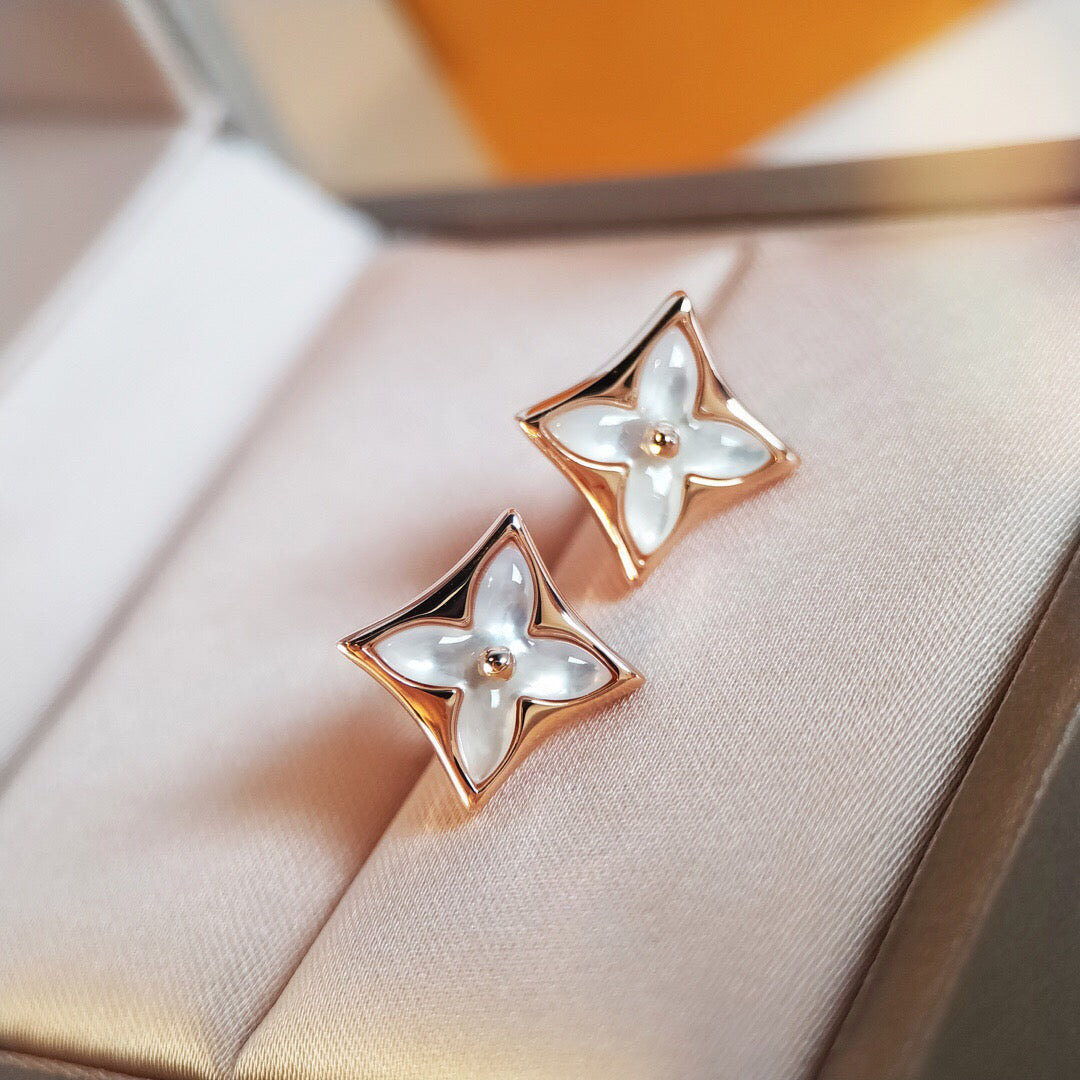 [ROYAL]STAR MOP PINK GOLD EARRINGS