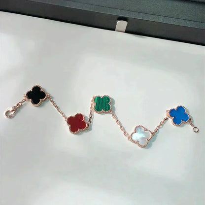 [ROYAL]CLOVER 5 MOTIFS MULTICOLOR  BRACELET