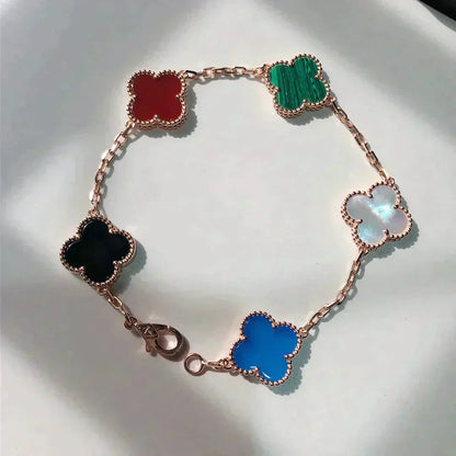 [ROYAL]CLOVER 5 MOTIFS MULTICOLOR  BRACELET