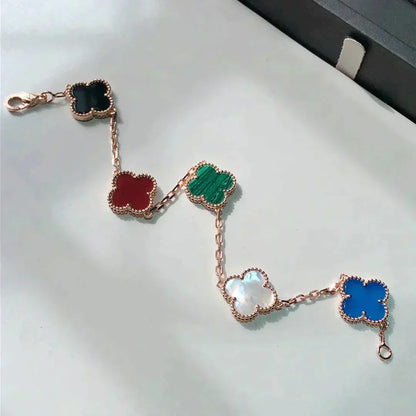 [ROYAL]CLOVER 5 MOTIFS MULTICOLOR  BRACELET