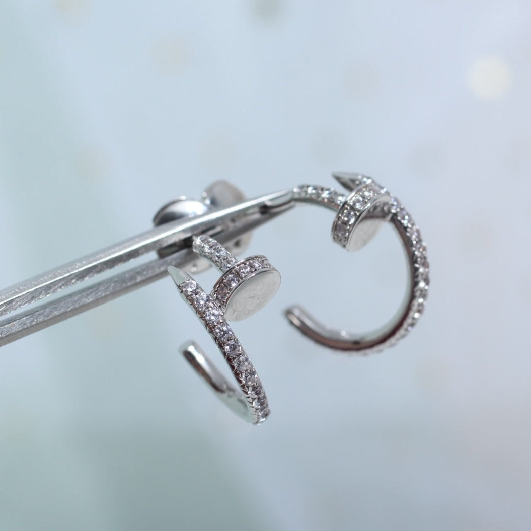 [ROYAL]JUSTE EARRINGS 12.75MM SILVER DIAMOND