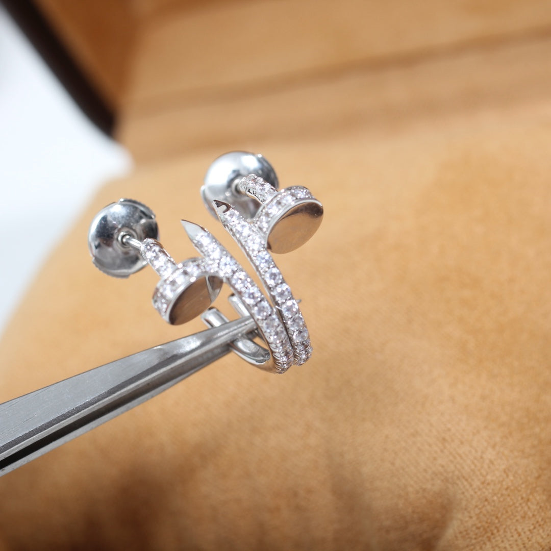 [ROYAL]JUSTE EARRINGS 12.75MM SILVER DIAMOND