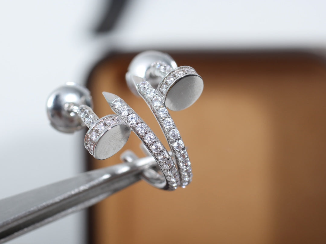 [ROYAL]JUSTE EARRINGS 12.75MM SILVER DIAMOND