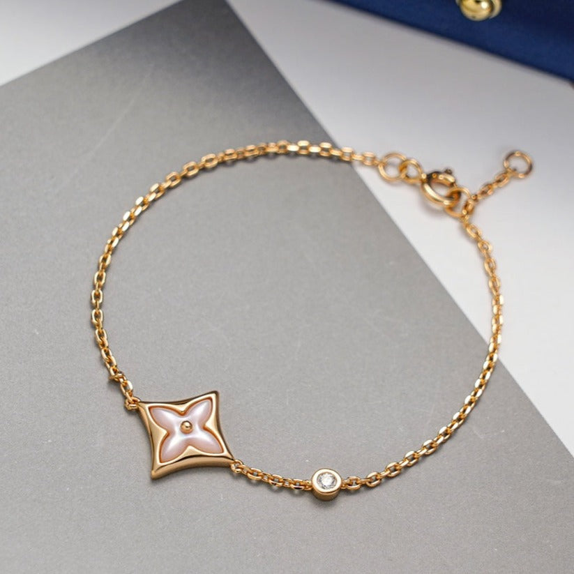 [ROYAL]STAR 1 DIAMOND PINK GOLD BRACELET