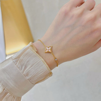 [ROYAL]STAR 1 DIAMOND PINK GOLD BRACELET