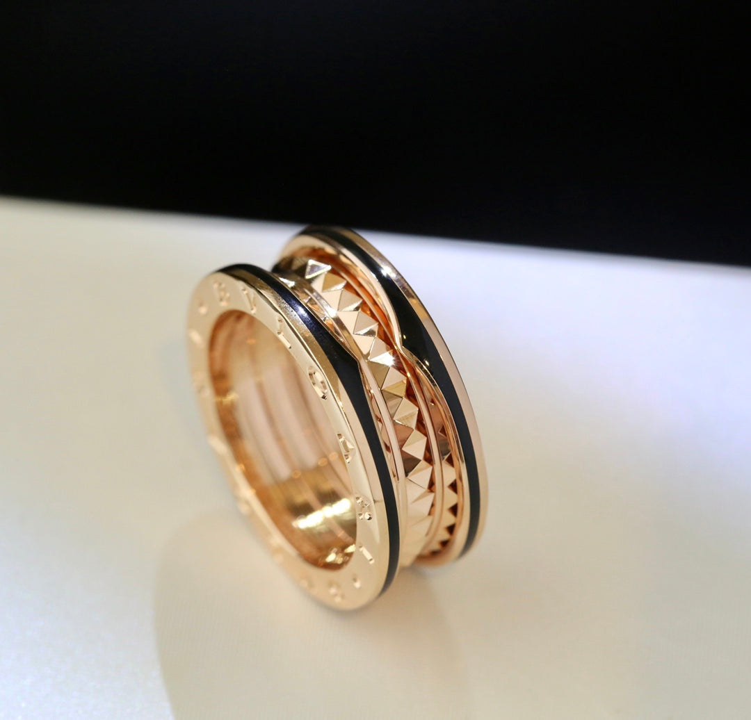 [ROYAL]ZERO 1 GOLD BLACK CERAMIC RING