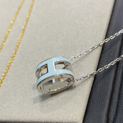 [ROYAL]POP H LIGHT BLUE NECKLACE