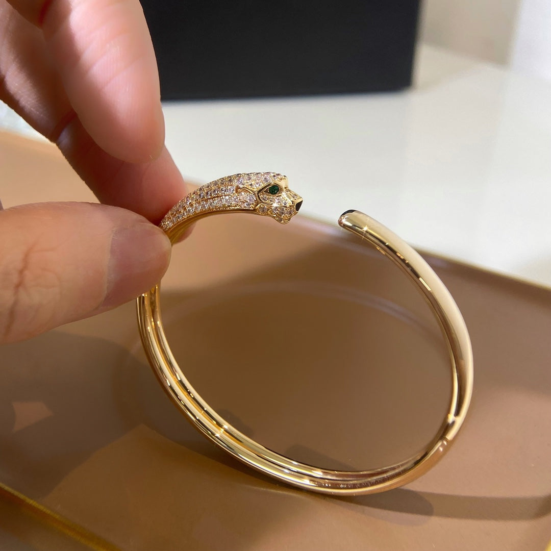 [ROYAL]PANTHERE GOLD DIAMOND OPEN BRACELET