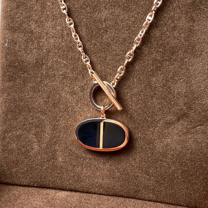 [ROYAL]CHAINE VERSO BLACK CERAMIC NECKLACE