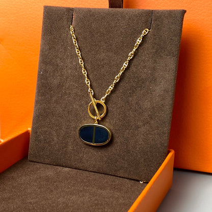 [ROYAL]CHAINE VERSO BLACK CERAMIC NECKLACE