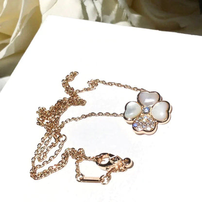 [ROYAL]CLOVER MOP DIAMOND ROSE GOLD NECKLACE