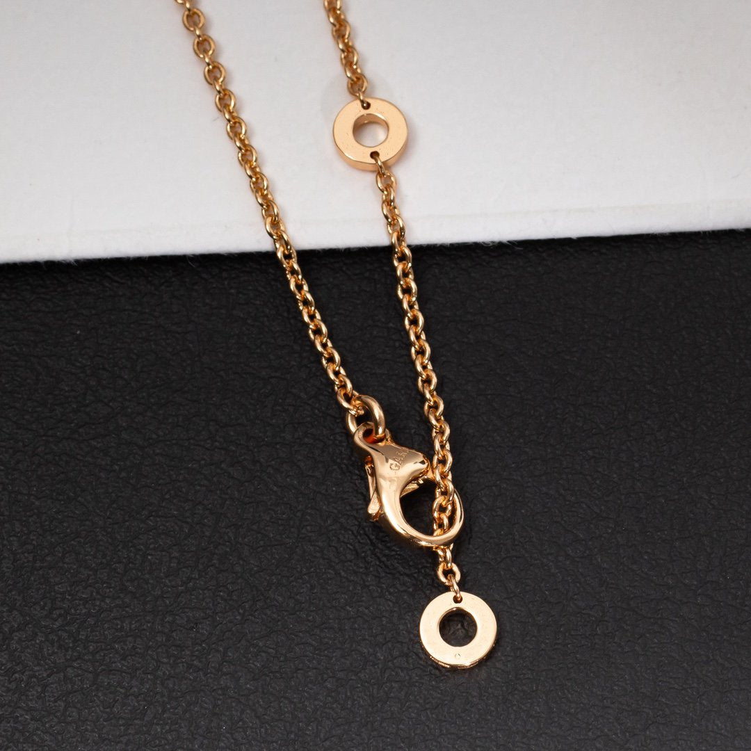 [ROYAL]ZERO 1 WHITE CERAMIC PINK GOLD DIAMOND NECKLACE