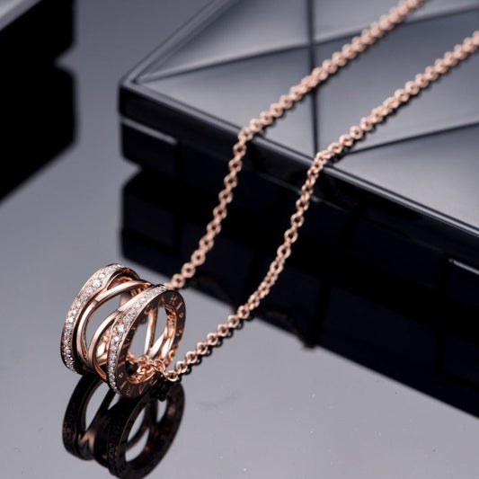 [ROYAL]ZERO 1 PINK GOLD DIAMOND OPEN NECKLACE