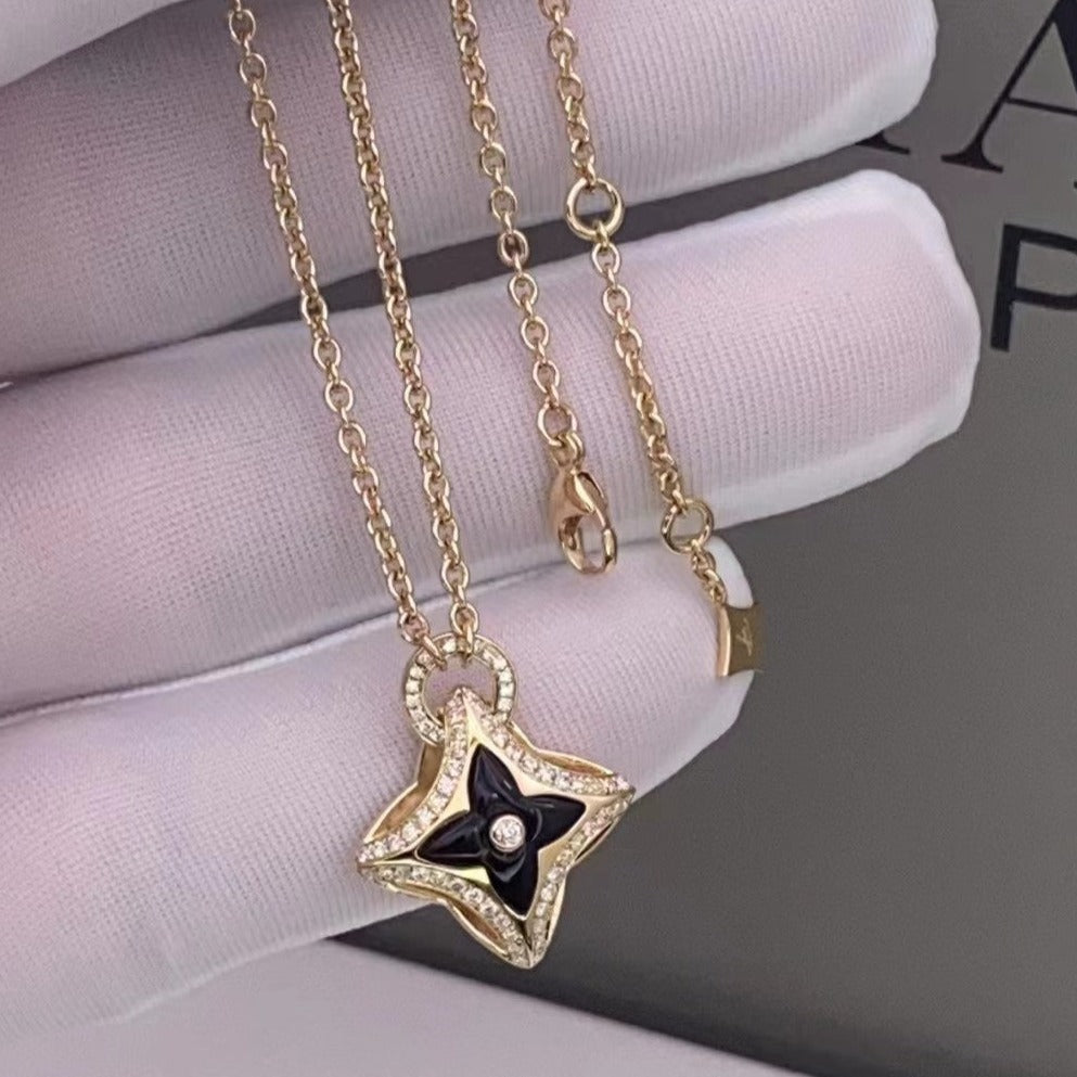 [ROYAL]STAR PEDANT PINK GOLD DIAMOND NECKLACE