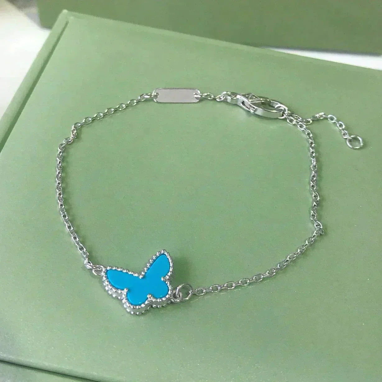 [ROYAL]BUTTERFLY TURQUOISE BUTTERFLY BRACELET SILVER