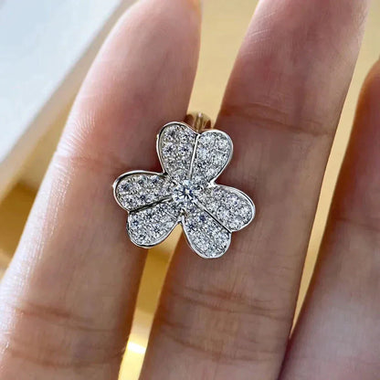 [ROYAL]CLOVER COMOS DIAMOND EARRINGS SILVER