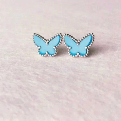 [ROYAL]BUTTERFLY TURQUOISE EARRINGS SILVER