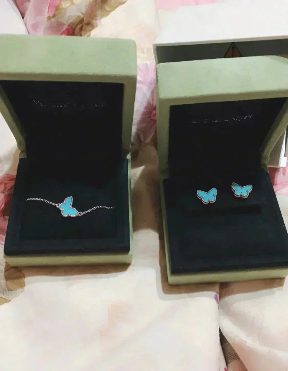 [ROYAL]BUTTERFLY TURQUOISE EARRINGS SILVER