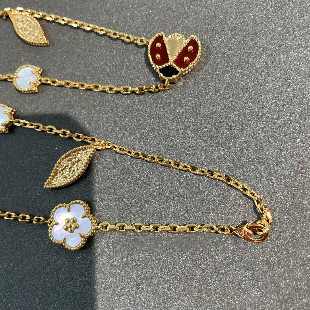 [ROYAL]LUCKY SPRING 15 MOTIFS GOLD NECKLACE