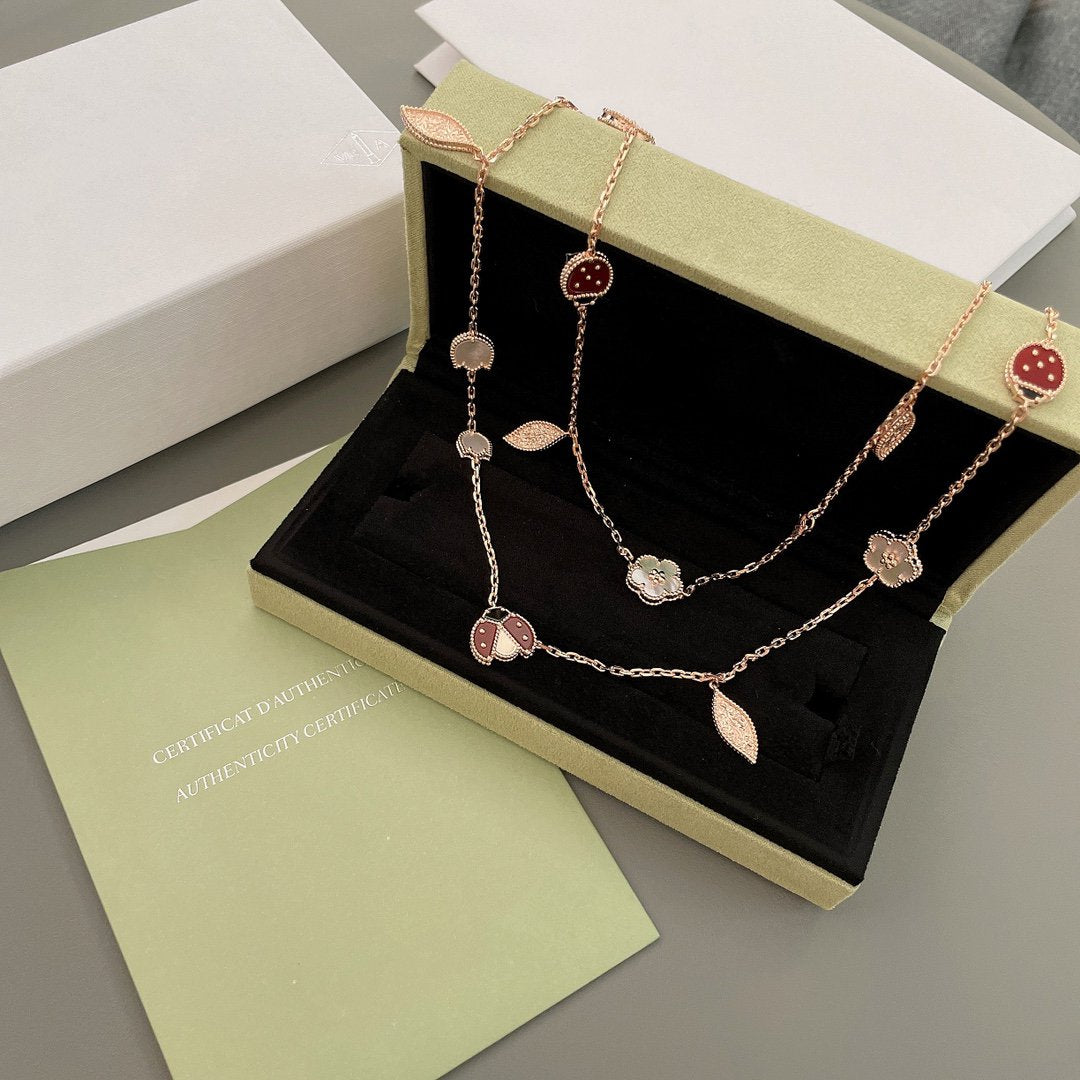 [ROYAL]LUCKY SPRING 15 MOTIFS ROSE GOLD NECKLACE