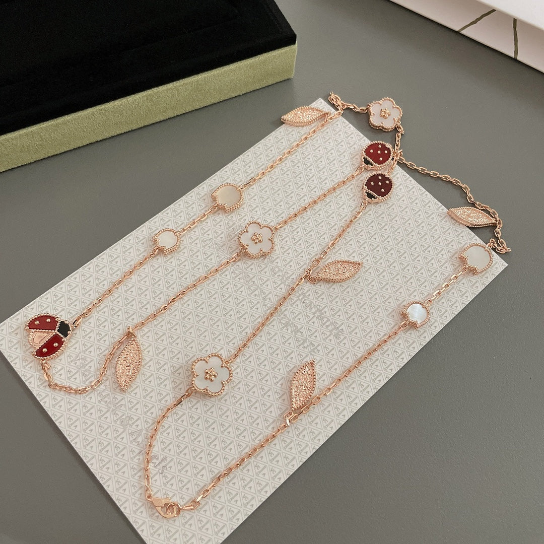 [ROYAL]LUCKY SPRING 15 MOTIFS ROSE GOLD NECKLACE