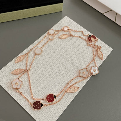 [ROYAL]LUCKY SPRING 15 MOTIFS ROSE GOLD NECKLACE