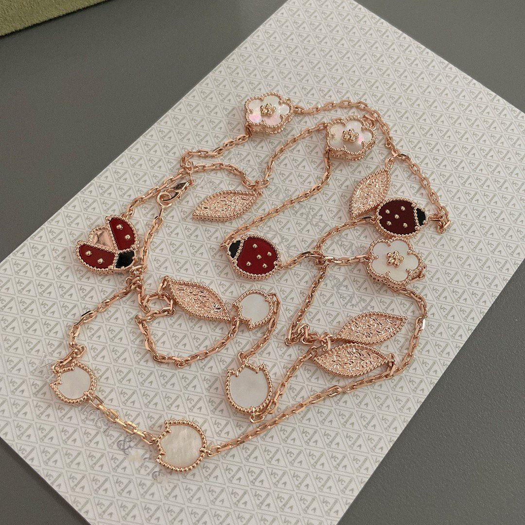 [ROYAL]LUCKY SPRING 15 MOTIFS ROSE GOLD NECKLACE