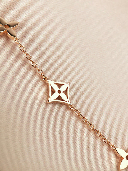 [ROYAL]STAR AND SUN 7 MOTIFS GOLD BRACELET