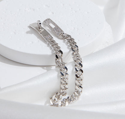 [ROYAL]KELLY CHAIN SILVER DIAMOND BRACELET