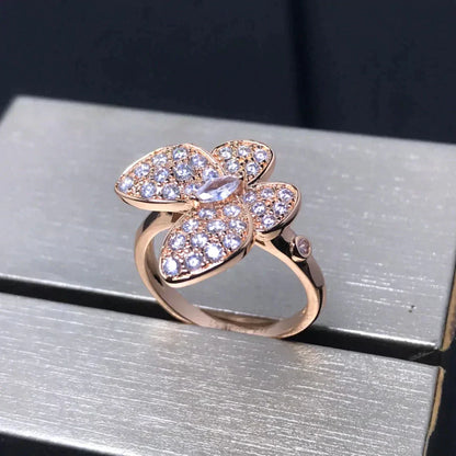 [LUXE] SCHMETTERLINGSRING AUS ROTGOLD MIT DIAMANTEN