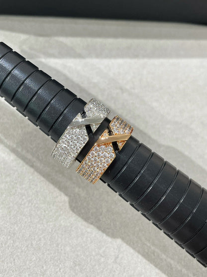 [ROYAL]LIENS EVIDENCE PINK GOLD DIAMOND PAVED RING