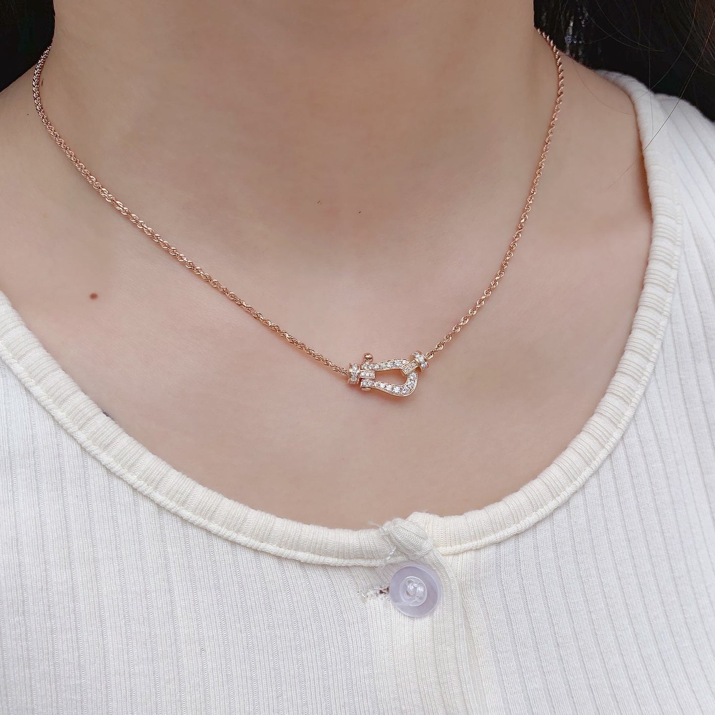 [ROYAL]FORCE 10 PINK GOLD DIAMOND NECKLACE