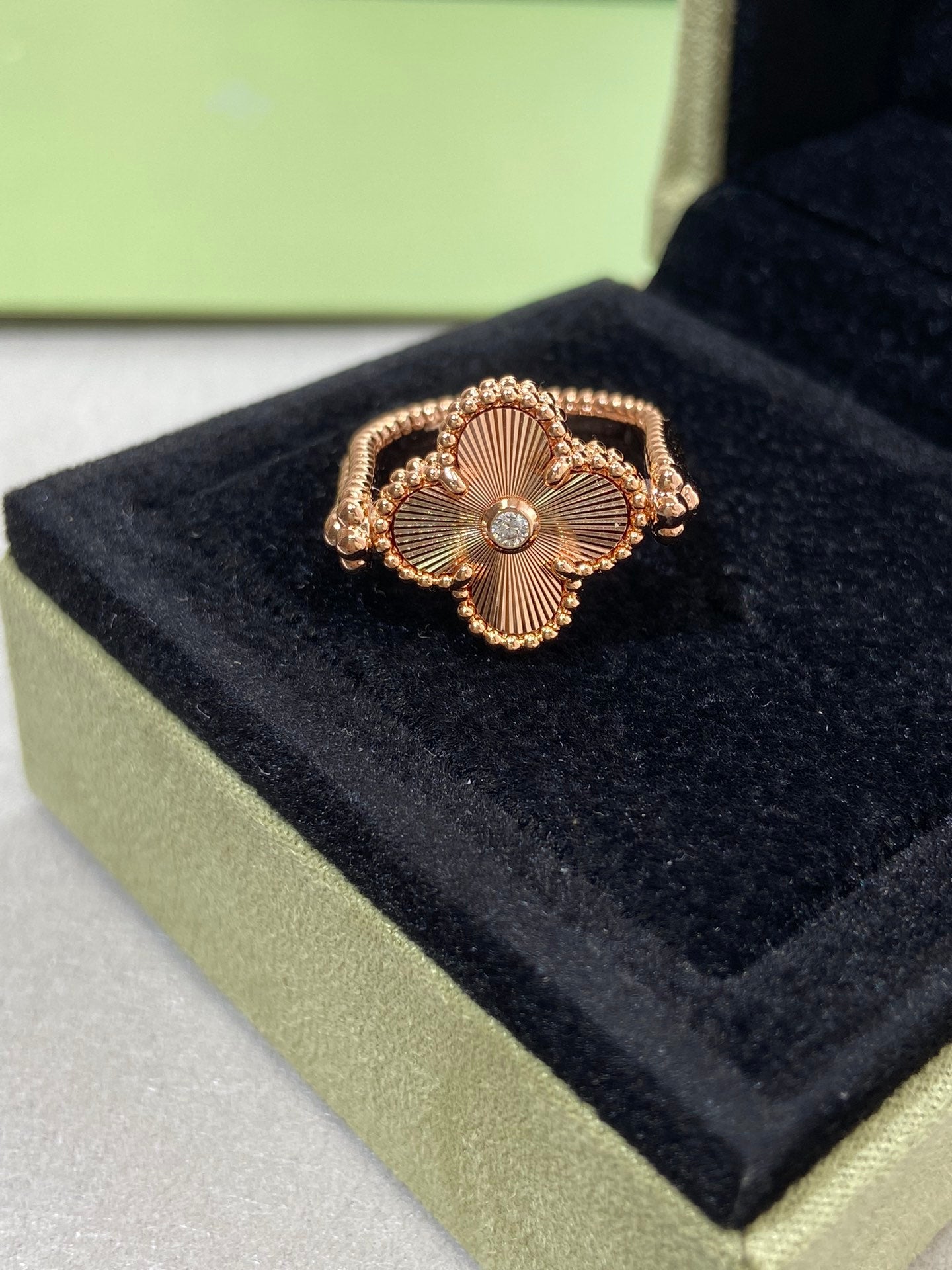 [ROYAL]CLOVER RIVERSIBLE ROSE GOLD RING