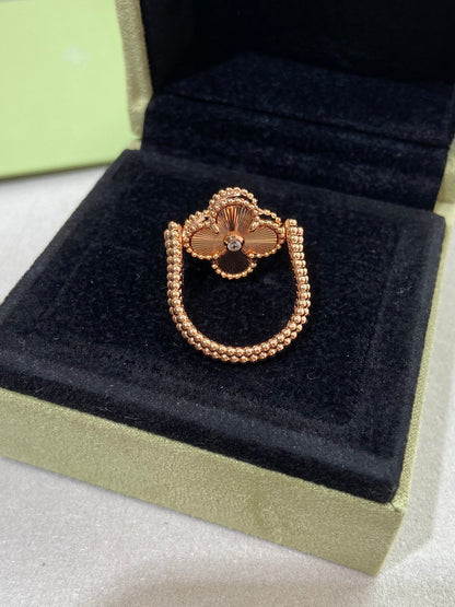 [Royal&Vicky]CLOVER RIVERSIBLE PINK GOLD RING