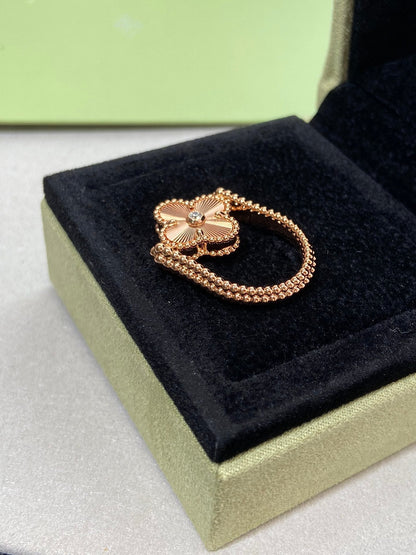 [ROYAL]CLOVER RIVERSIBLE ROSE GOLD RING