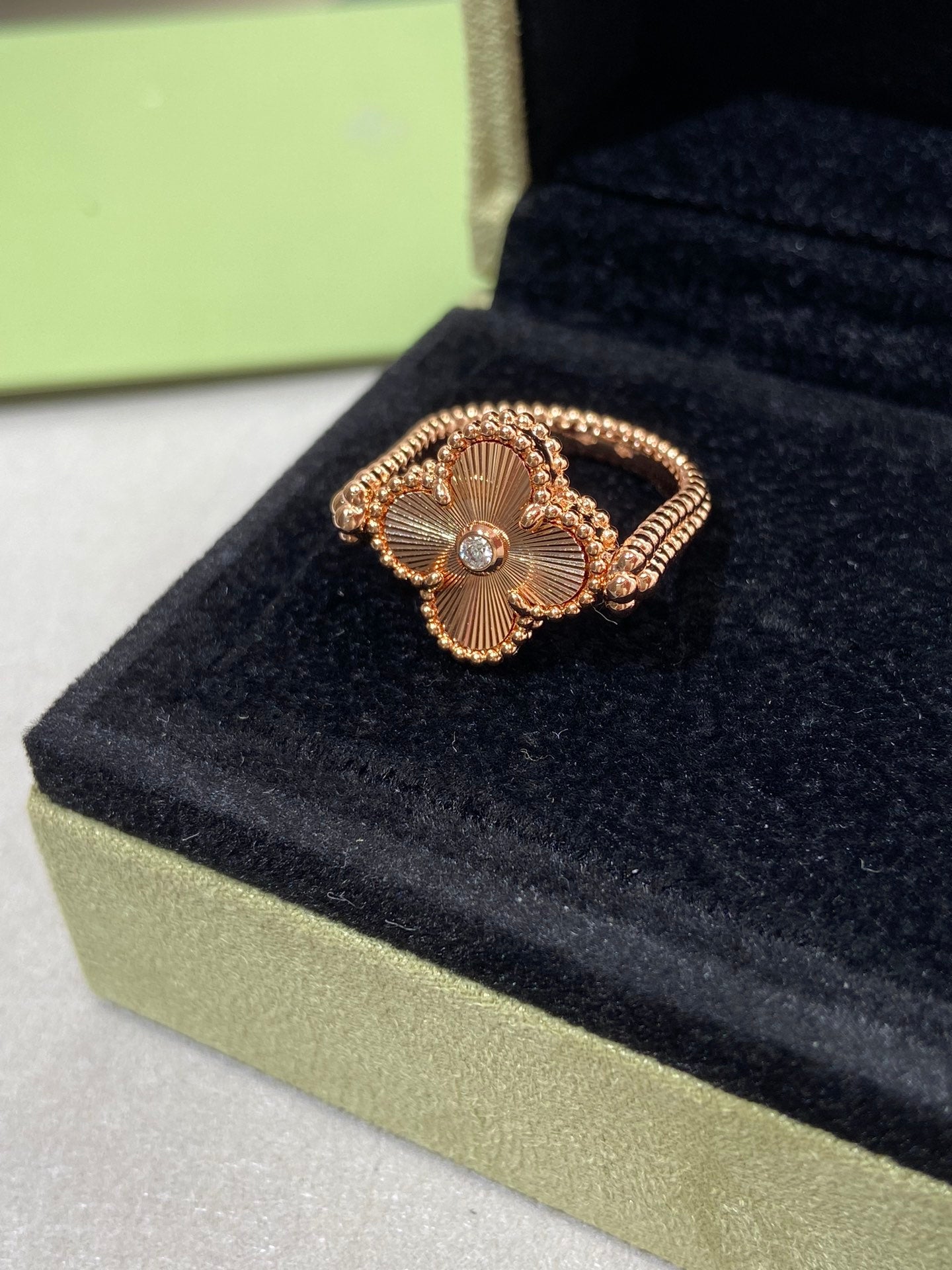 [ROYAL]CLOVER RIVERSIBLE ROSE GOLD RING