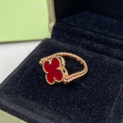 [Royal&Vicky]CLOVER RIVERSIBLE PINK GOLD RING