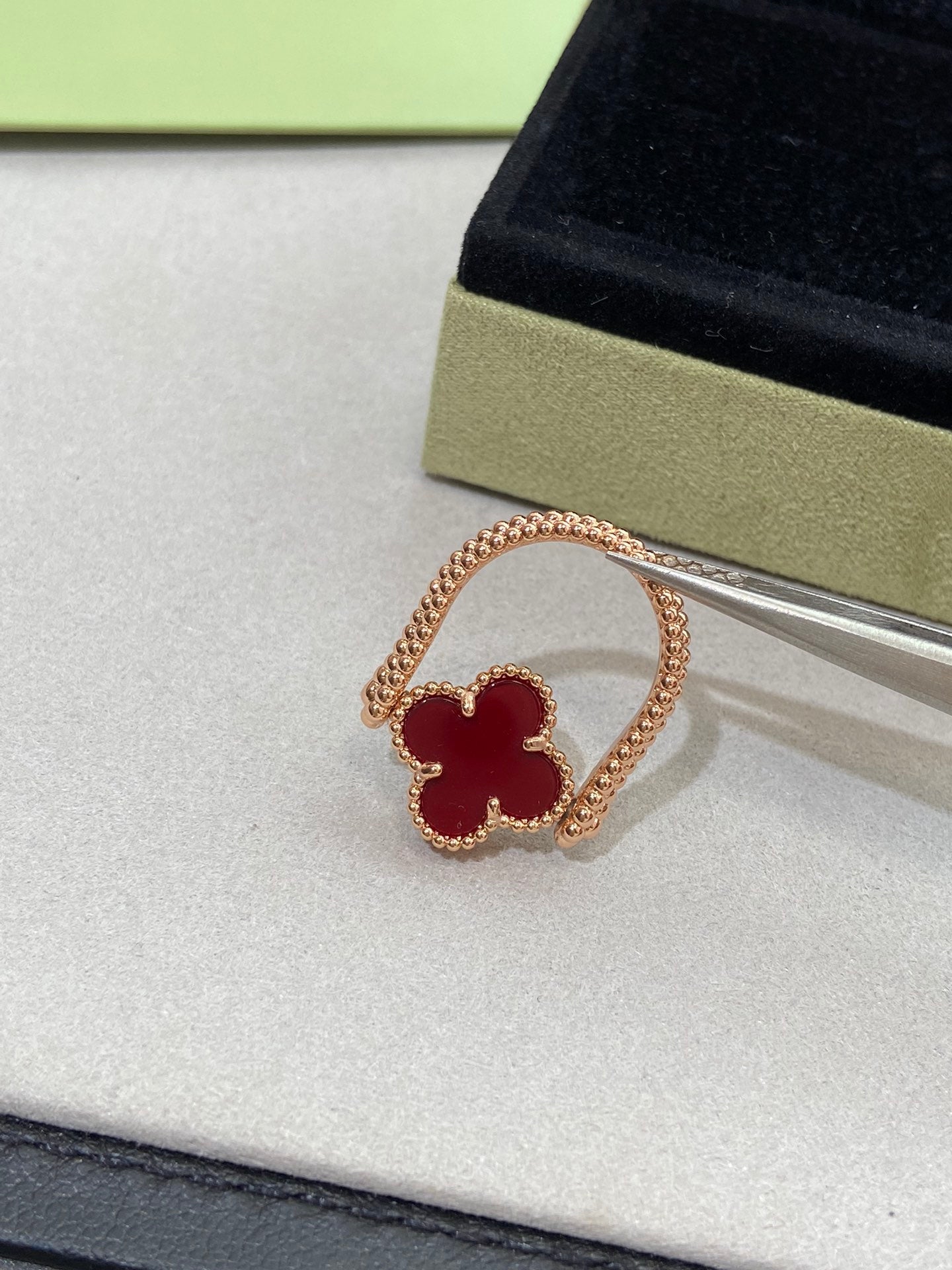 [ROYAL]CLOVER RIVERSIBLE ROSE GOLD RING